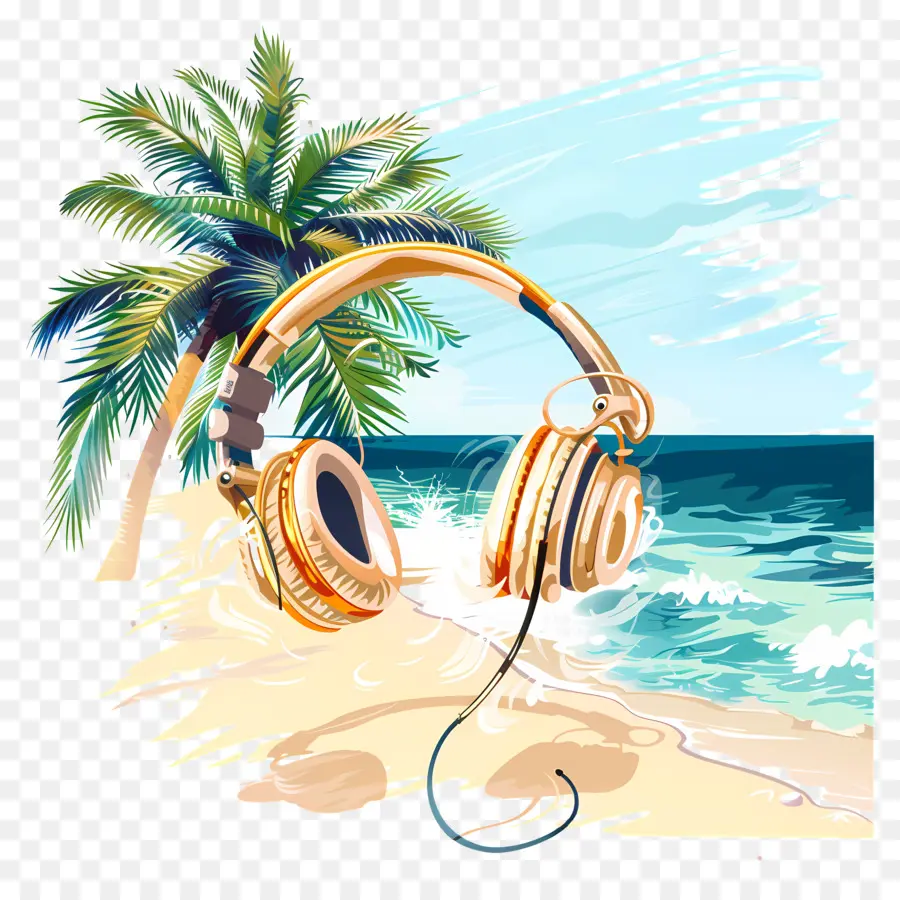 Músicas De Praia，Fones De Ouvido PNG