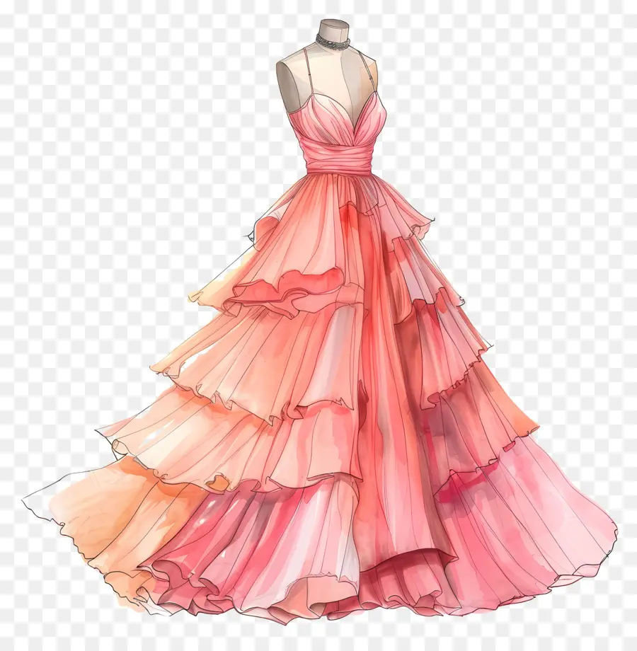 Vestido De Moda，Vestido Rosa PNG