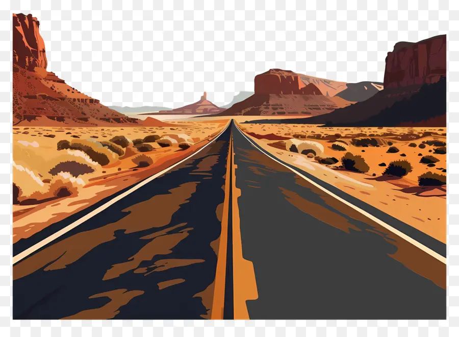 Estrada Do Deserto，A Paisagem Do Deserto PNG
