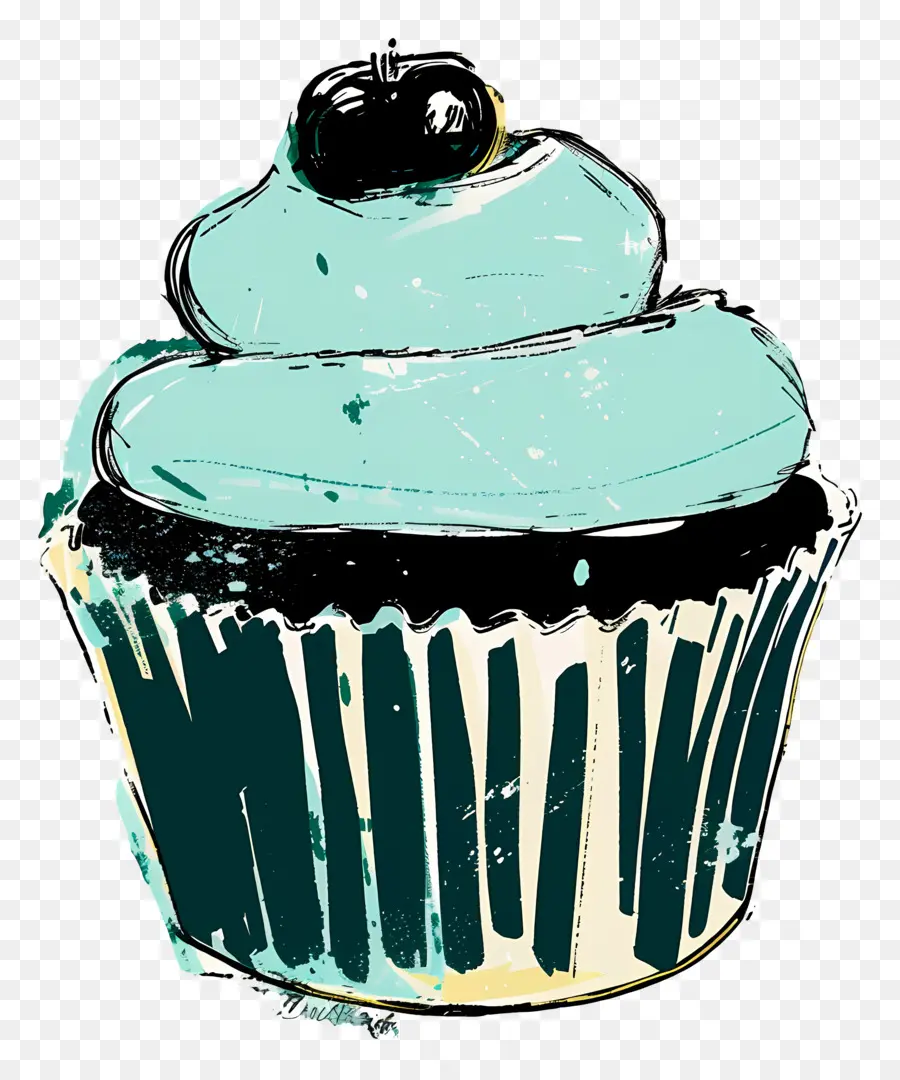 Cupcake，Cupcake Azul PNG