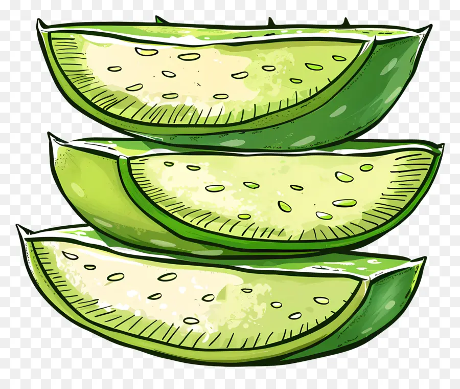 Fatias De Aloe Vera，Limão Fresco PNG