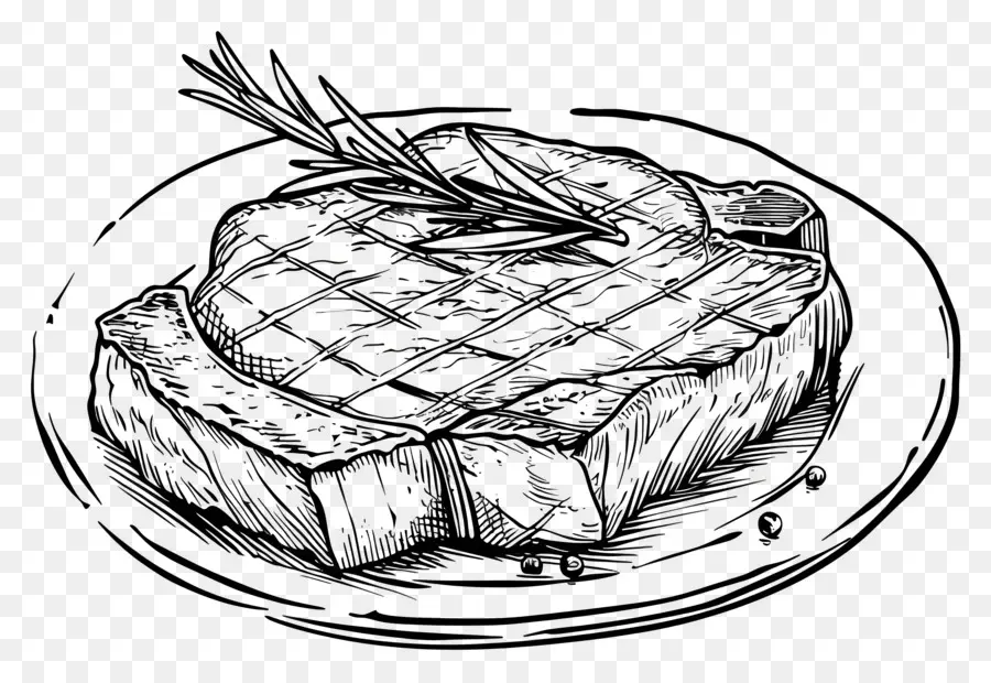 Bife，Desenho A Preto E Branco PNG