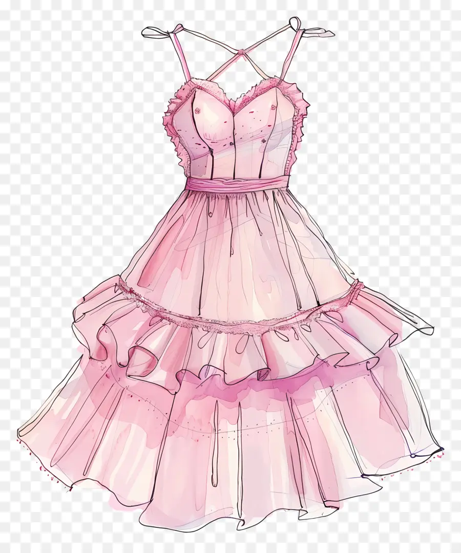 Moda Vestido，Vestido Rosa PNG
