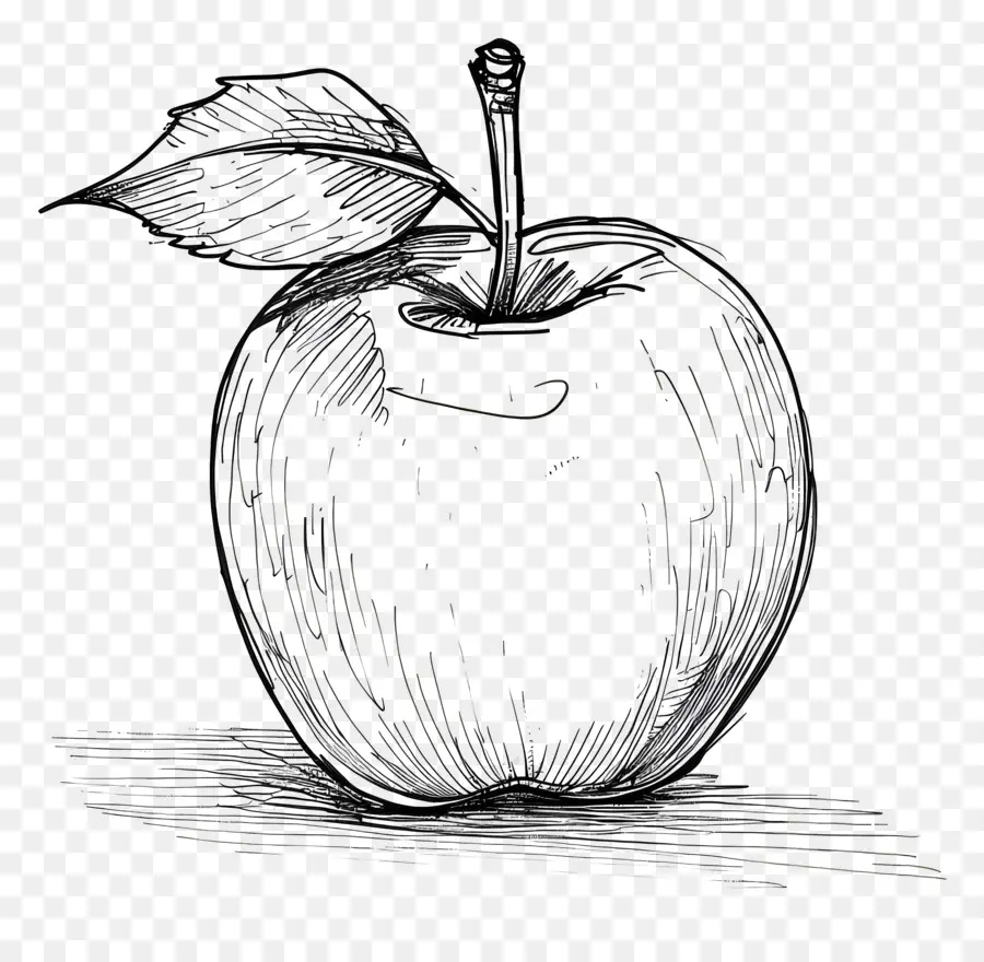 Apple，Desenho A Preto E Branco PNG