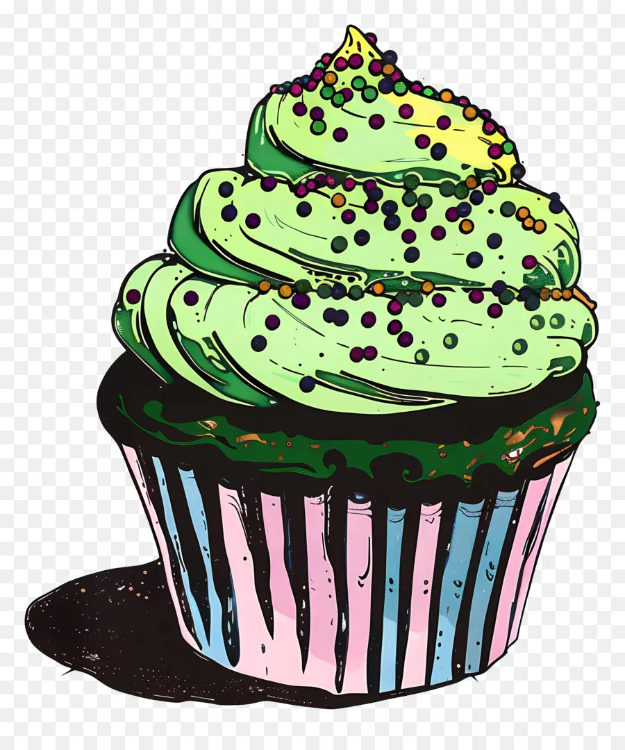 Cupcake，Verde PNG