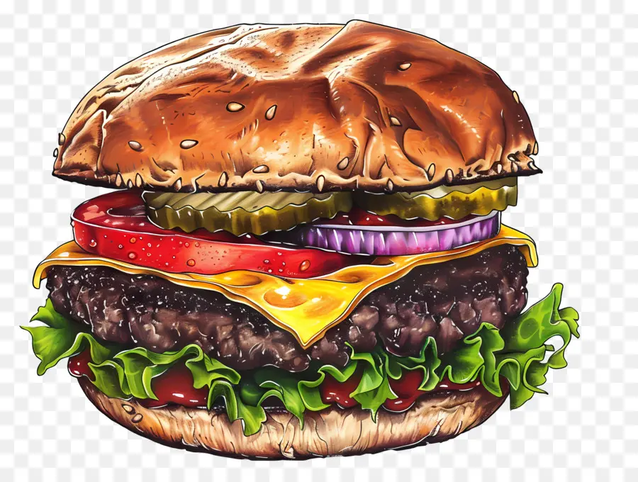 Burger，Hamburger PNG