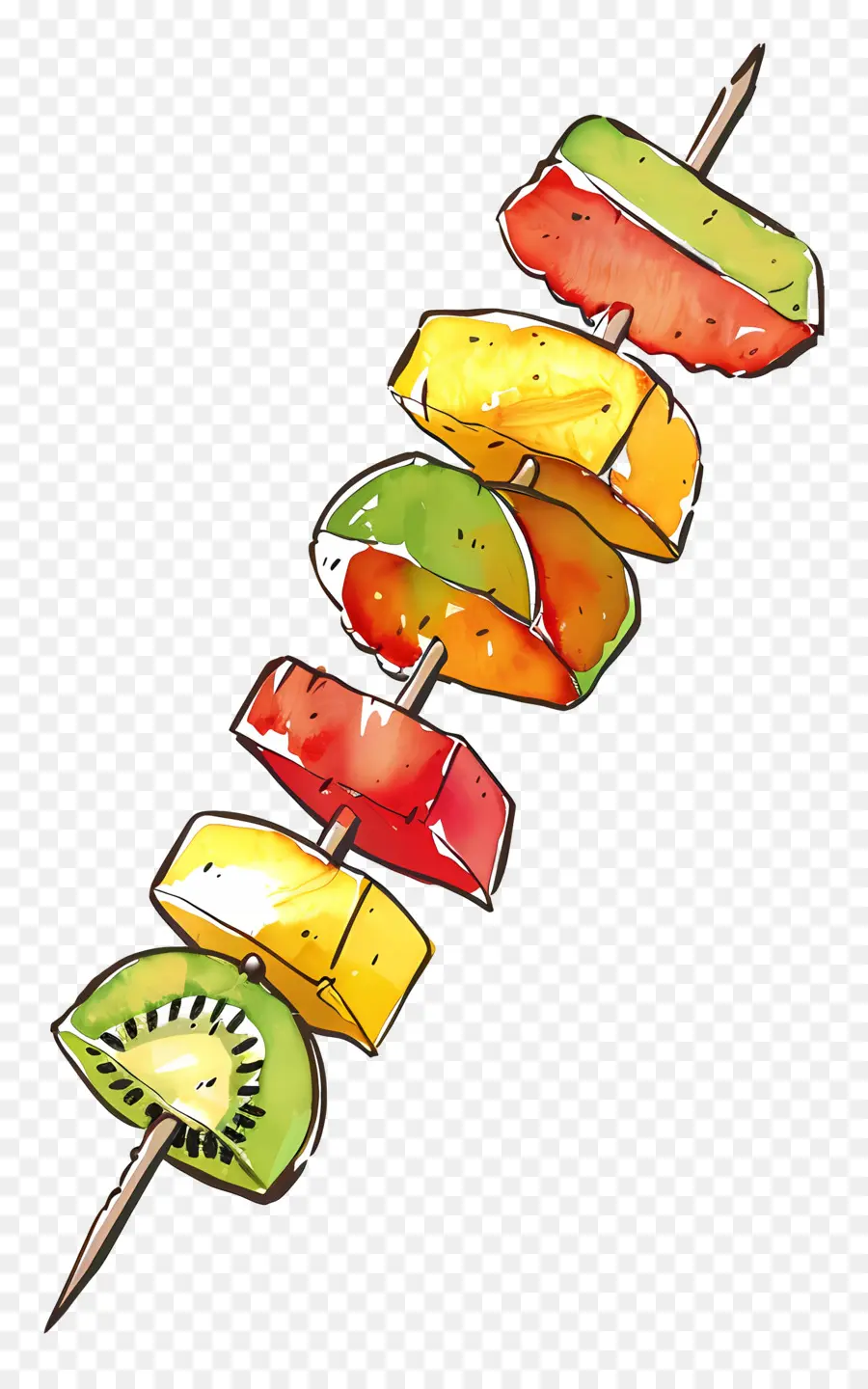 Espeto De Frutas，Lanche PNG