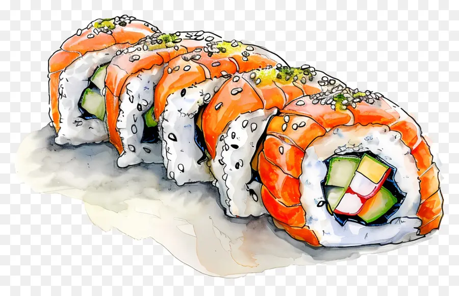 Sushi，Rolinhos De Sushi PNG