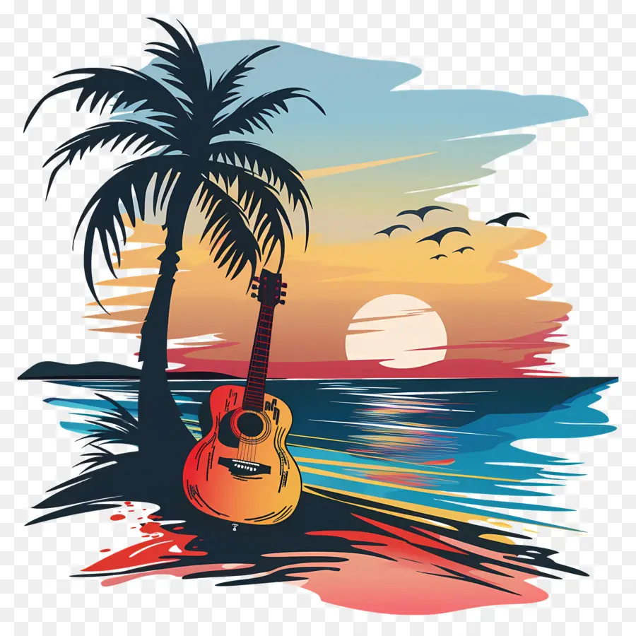 Músicas De Praia，Pôr Do Sol Na Praia PNG