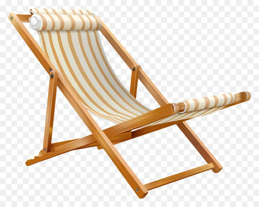 Cadeira De Praia，Cadeira De Deck De Madeira PNG