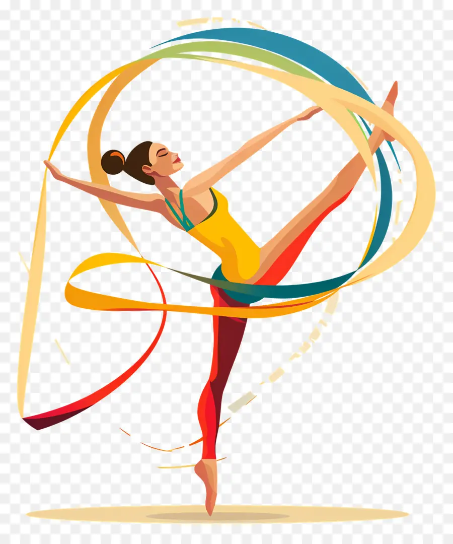 Ginástica Rítmica，Dançarina Colorida PNG