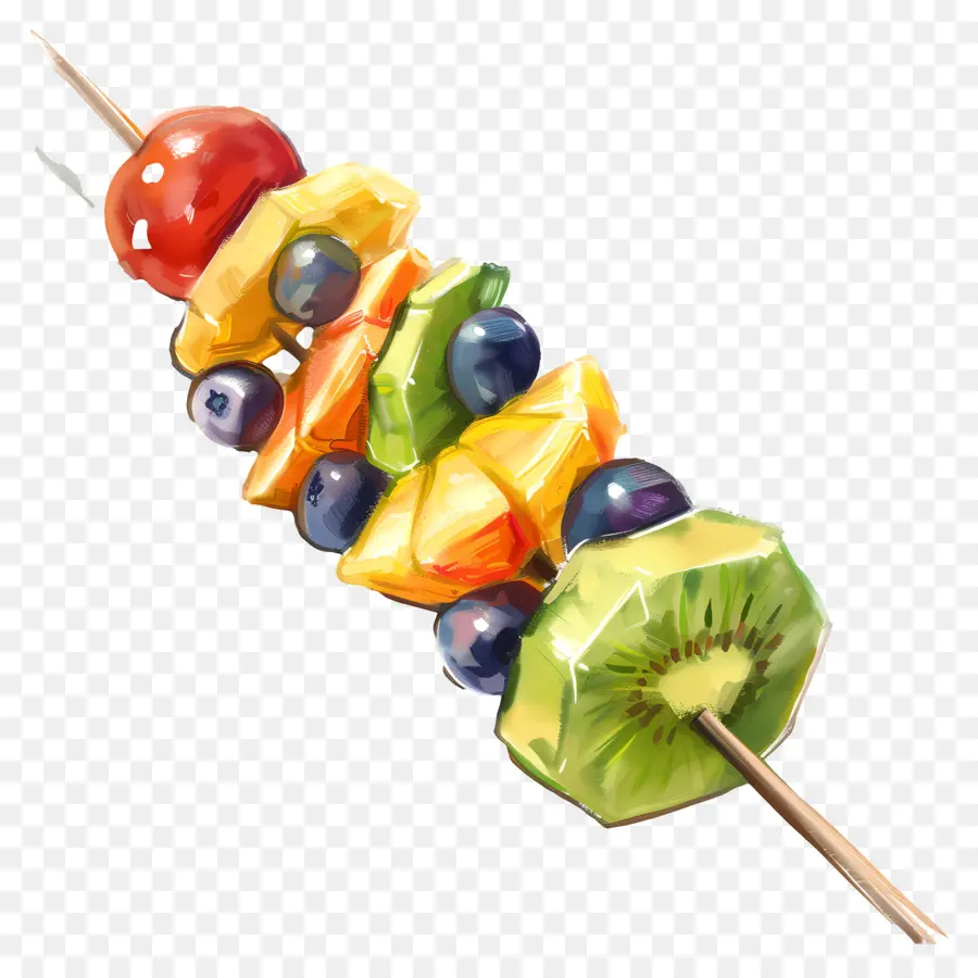 Espeto De Frutas，Colorido PNG