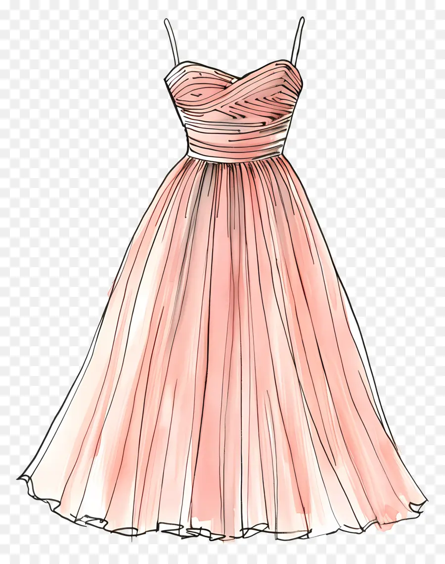 Moda Vestido，Vestido Rosa PNG