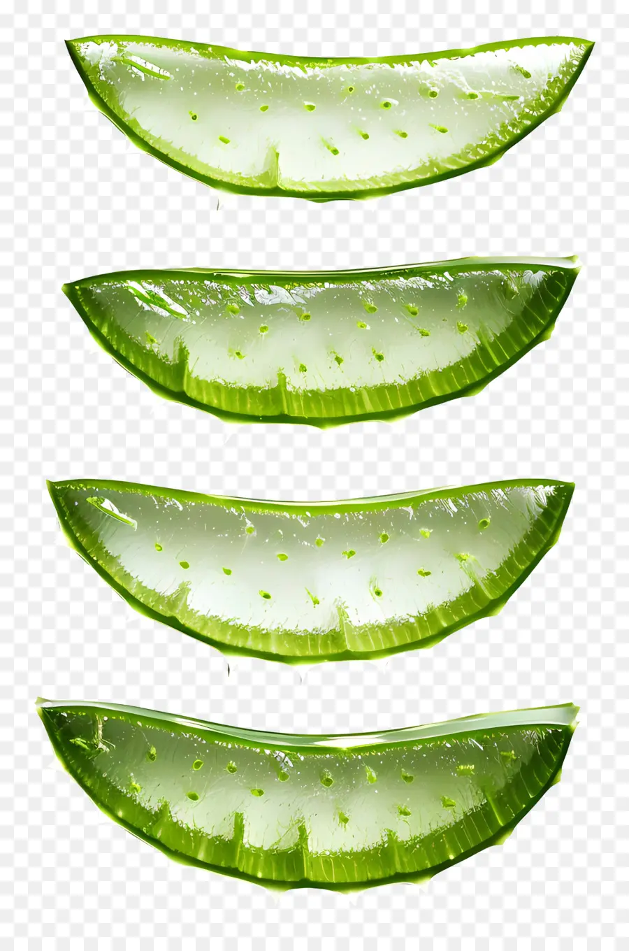 Fatias De Aloe Vera，Verde PNG