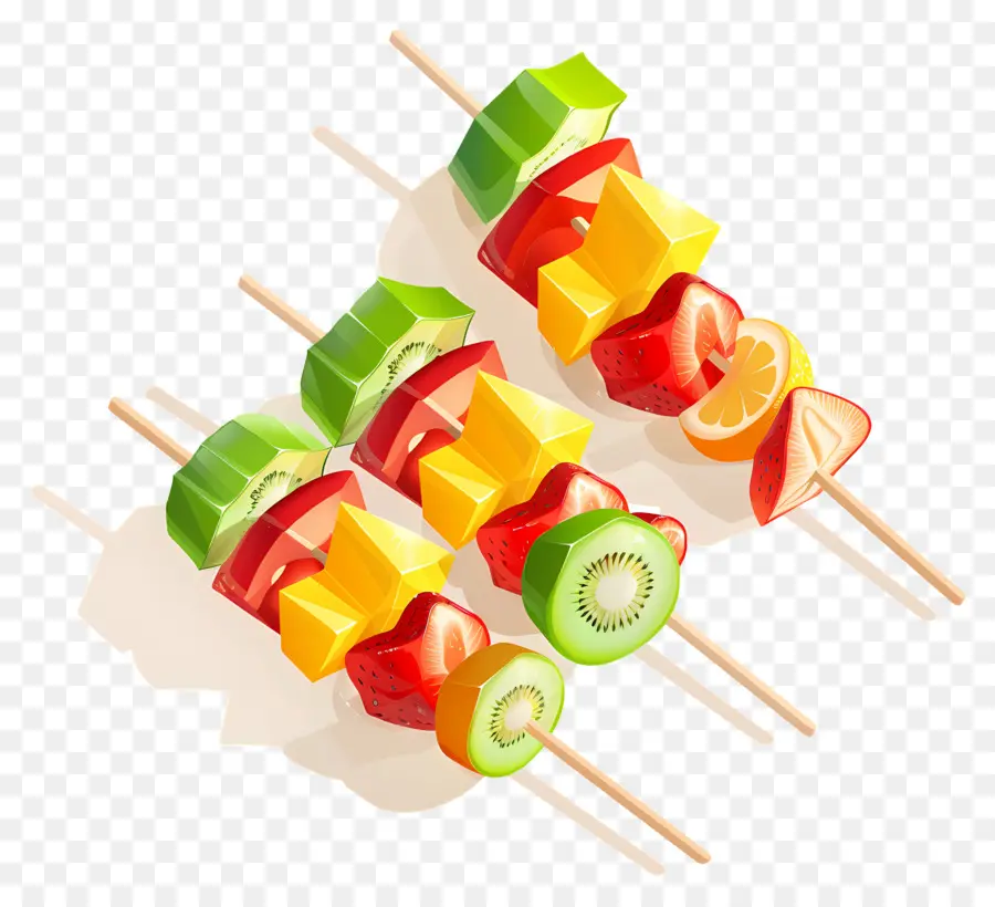 Espetadas De Fruta，Kebab De Frutas PNG