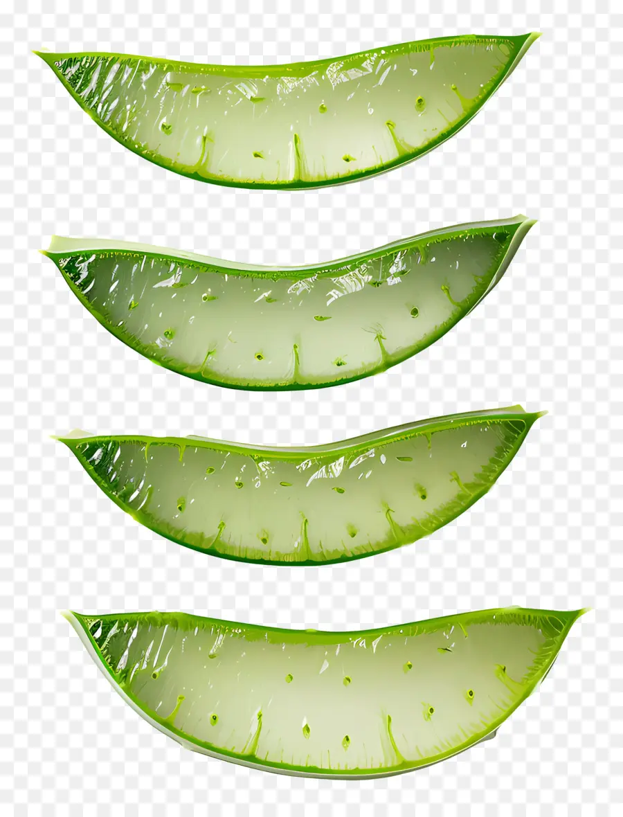 Fatias De Aloe Vera，Verde PNG