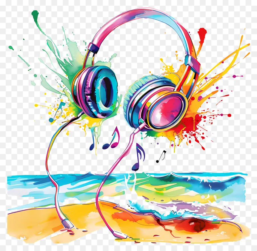 Músicas De Praia，Fones De Ouvido PNG
