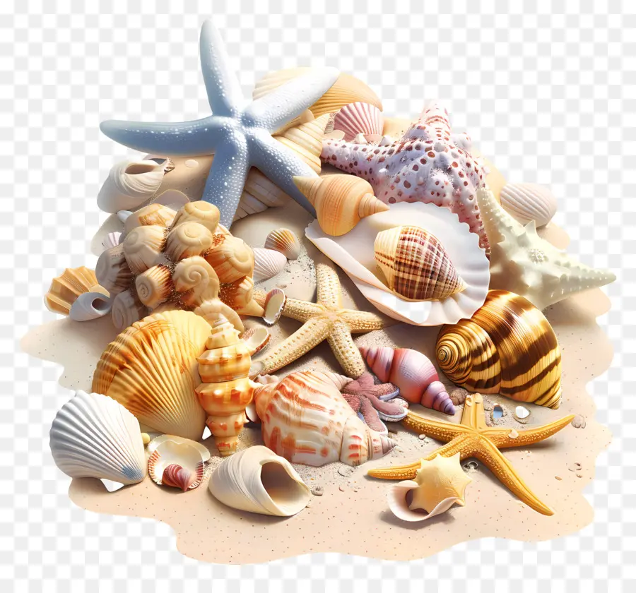 Limpeza De Praia，Conchas PNG