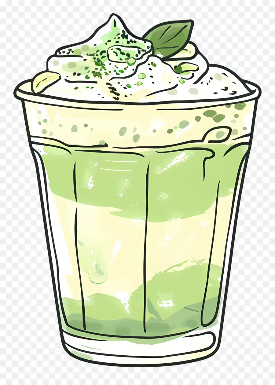 Chá Matcha，Batido Verde PNG