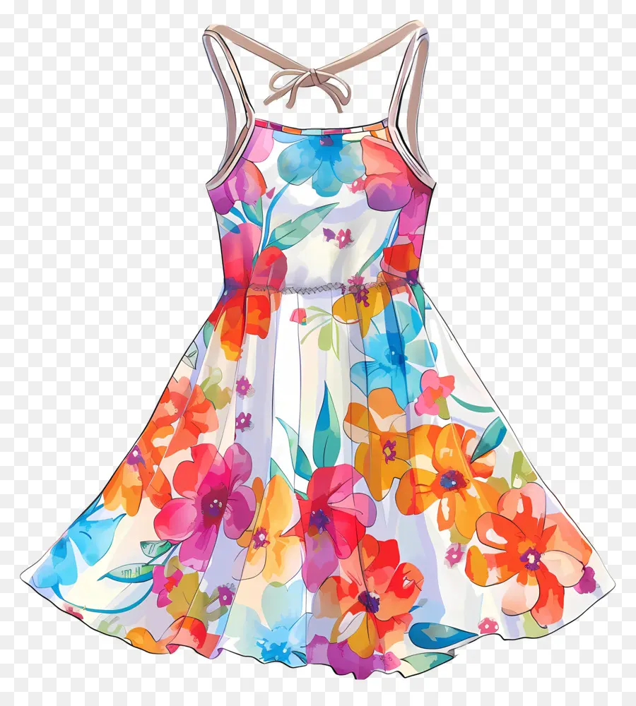 Vestido De Verão，Vestido Floral PNG