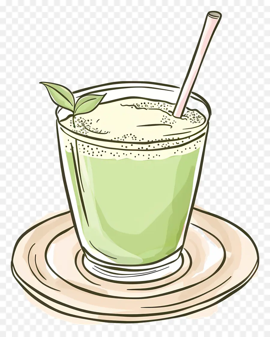 Matcha Chá，Smoothie Verde PNG