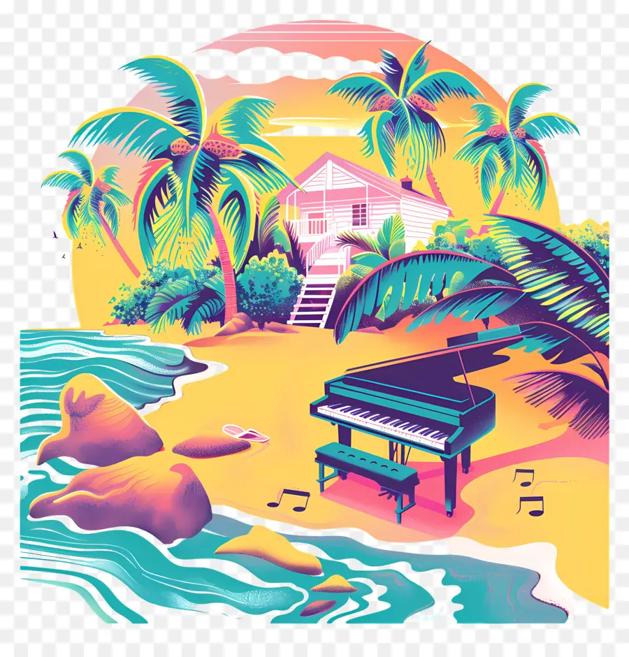 Músicas De Praia，Piano De Praia PNG