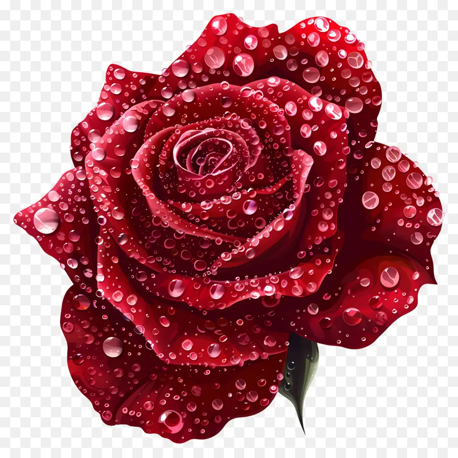 Rosa Vermelha，As Gotas De água PNG