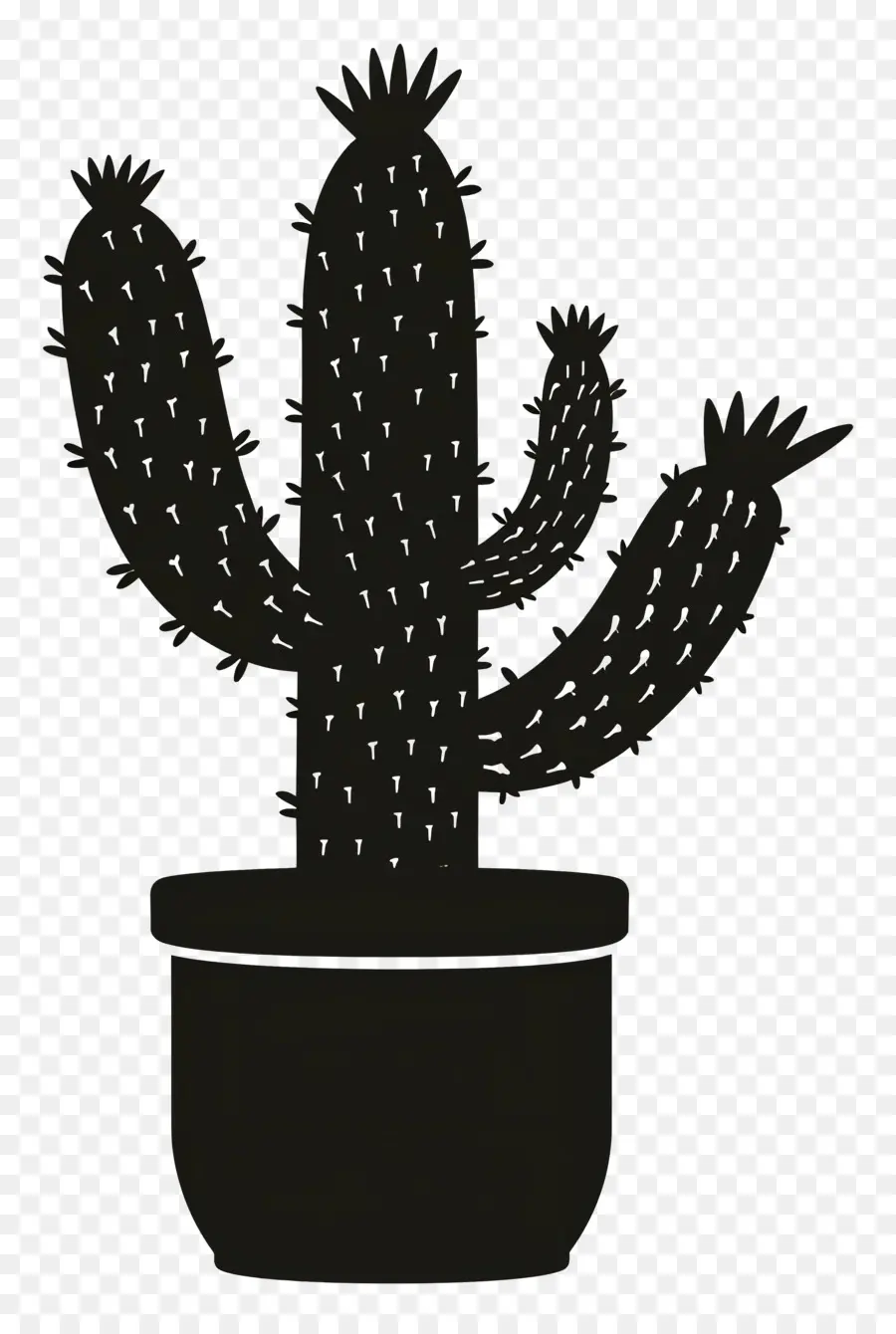 Silhueta Simples De Cacto，Cactus PNG