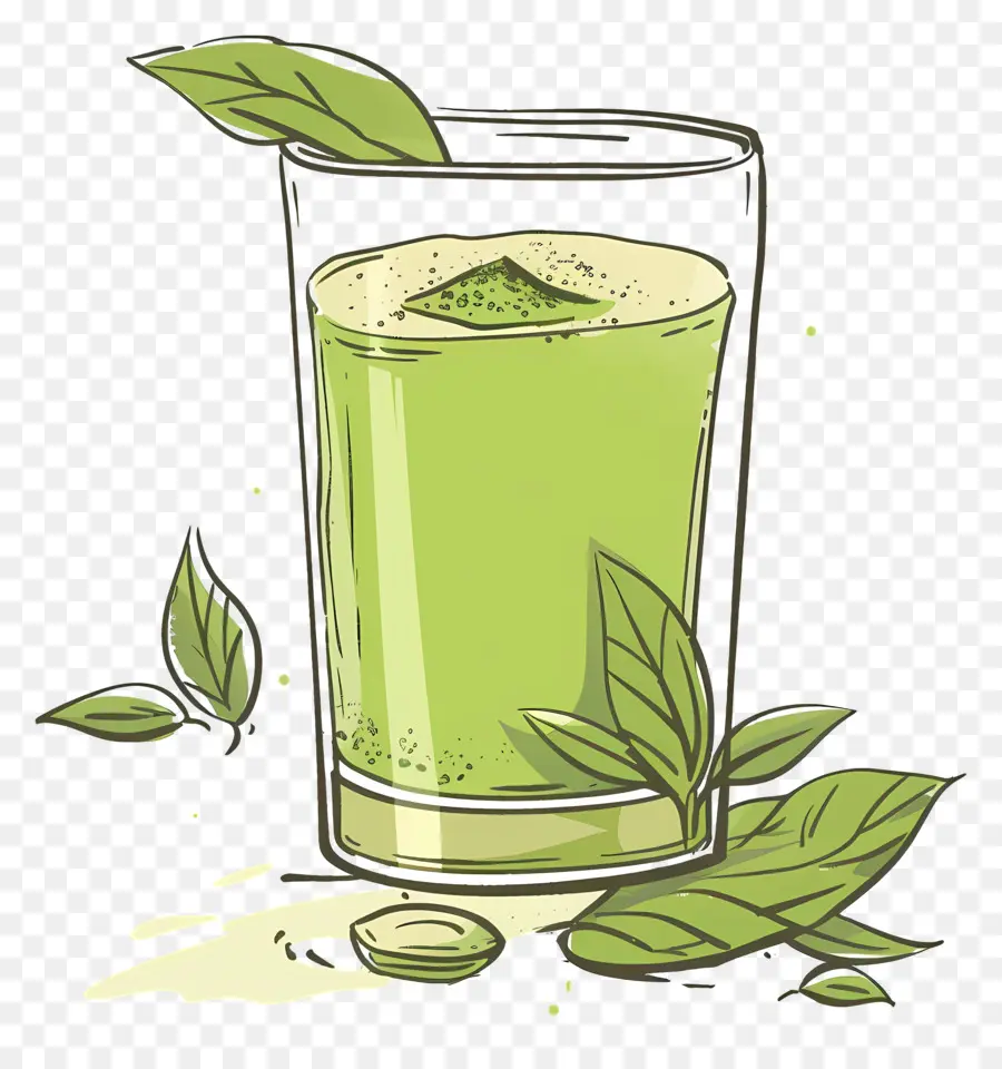 Chá Matcha，Batido PNG