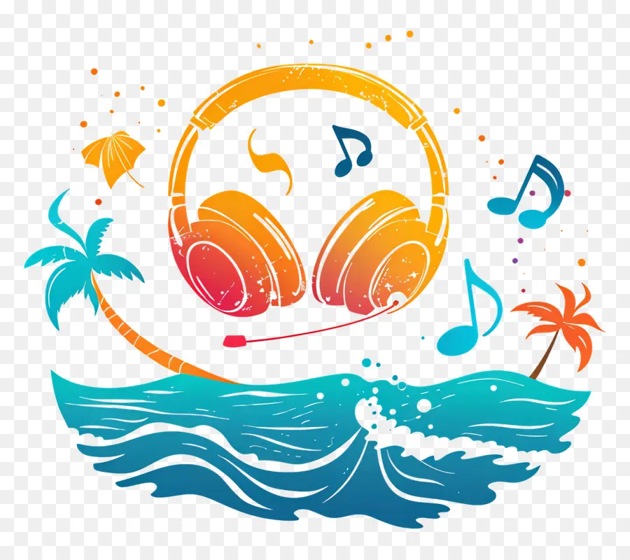 Músicas De Praia，Fones De Ouvido PNG