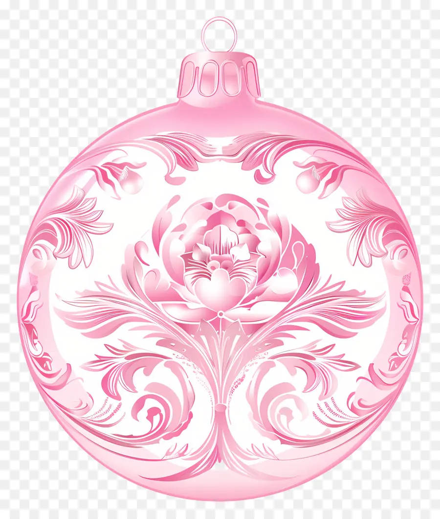 Ornamento De Natal Rosa，Ornamento Floral Rosa PNG
