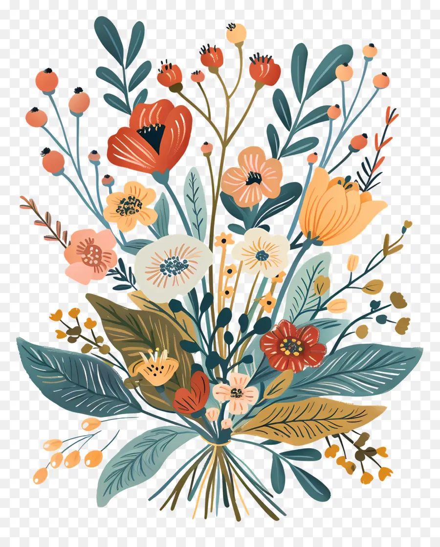Bouquet Of Flowers，Flores PNG