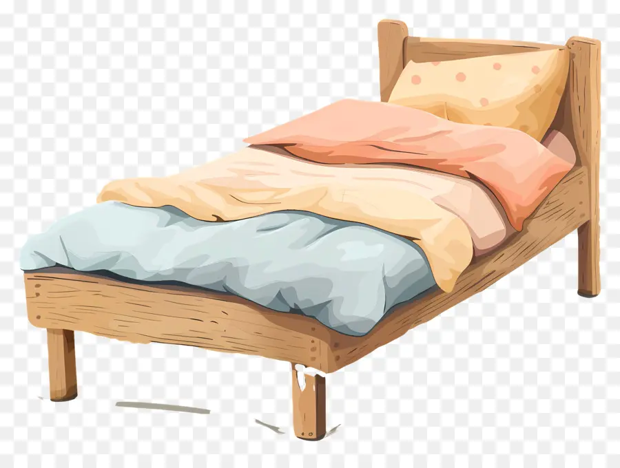 Cama De Solteiro，Cama De Madeira PNG