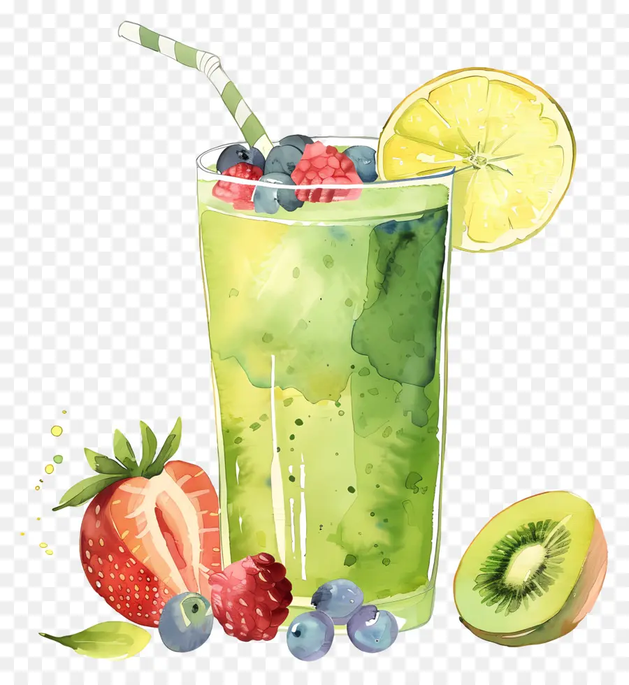 Smoothie，Bebida Verde PNG