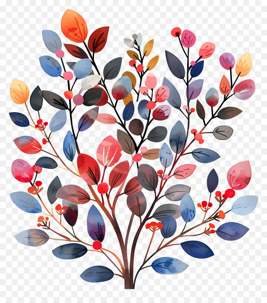 Arbusto De Flor，Colorido PNG