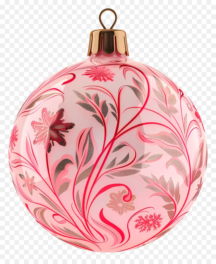 Ornamento De Natal Rosa，Bola De Vidro Rosa PNG