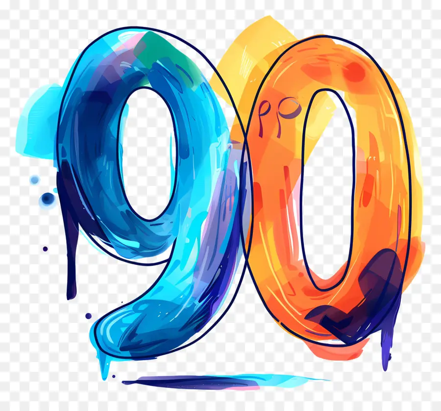 Número 90，Colorido PNG