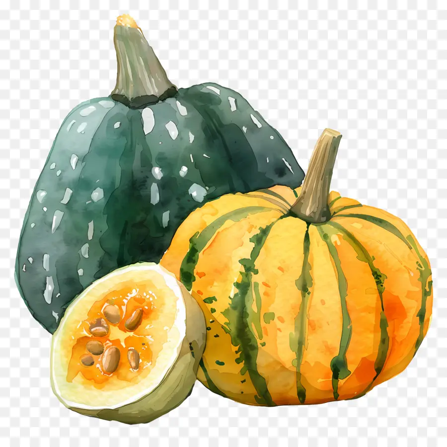 Squash，Pintura Em Aquarela PNG