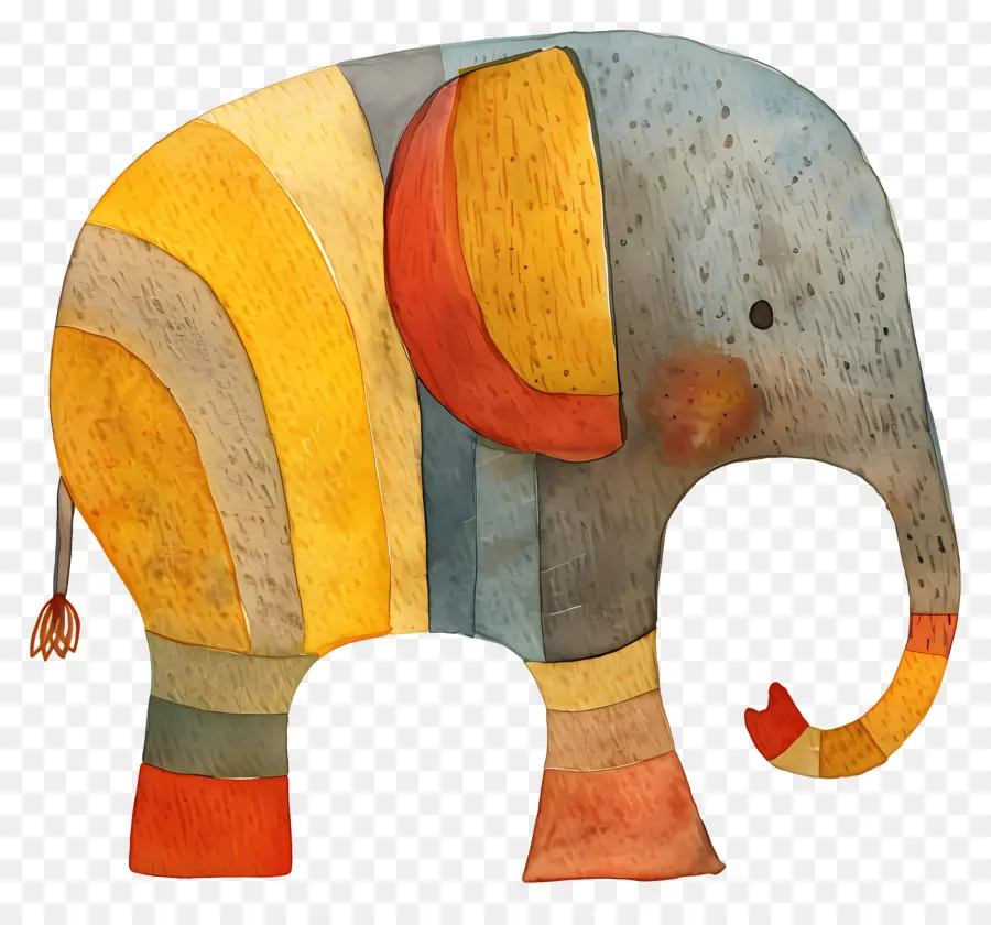 Cartoon Elefante，Elefante De Cores Vivas PNG