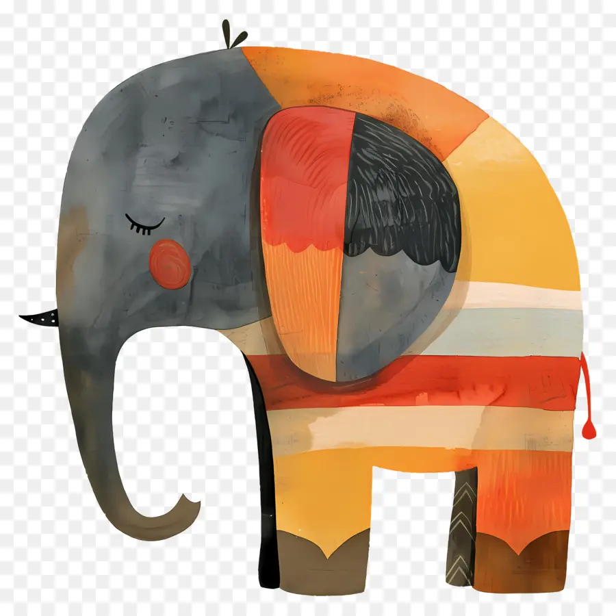 Elefante De Desenho Animado，Elefante De Retalhos PNG