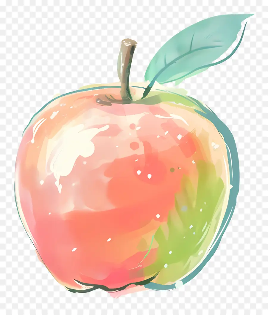 Bonito Apple，Pintura De Maçã Realista PNG