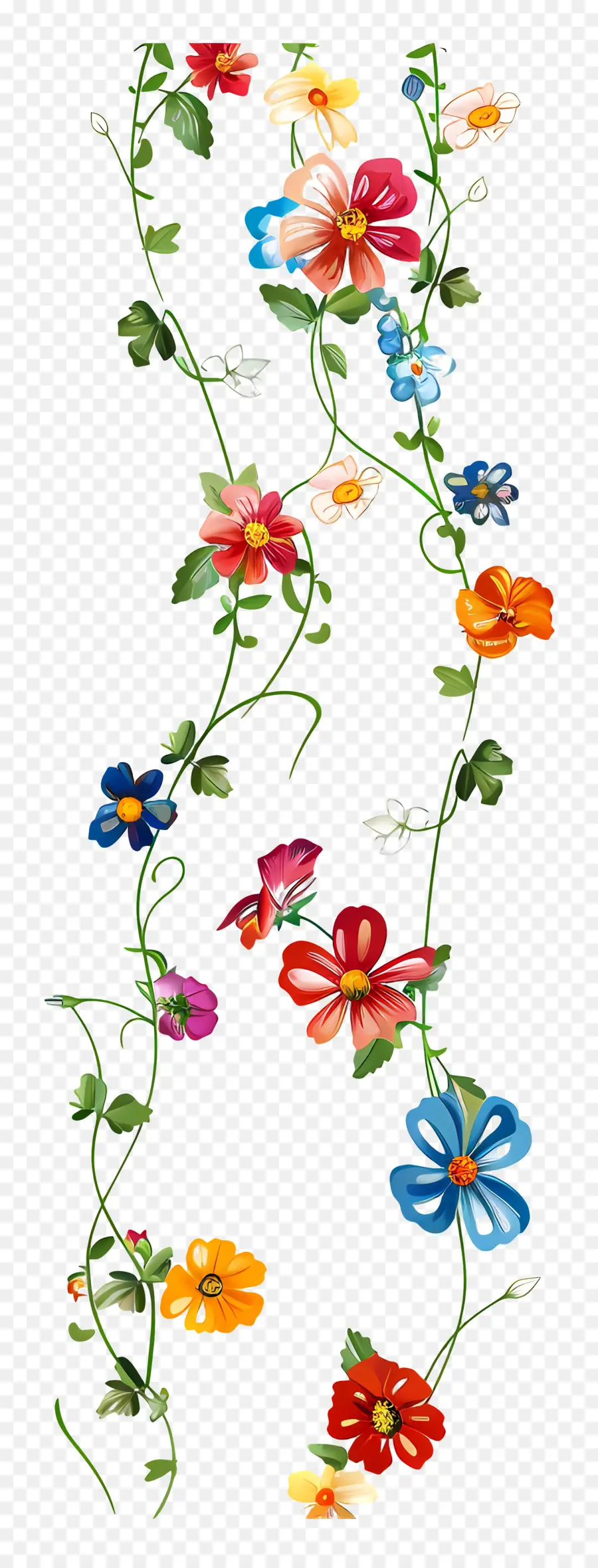 Correntes De Flores，Flores Coloridas PNG