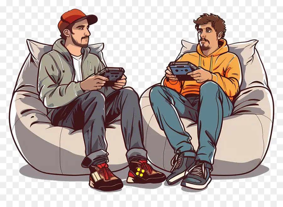 Jogar Videogame，Dois Homens Jogando Videogame PNG