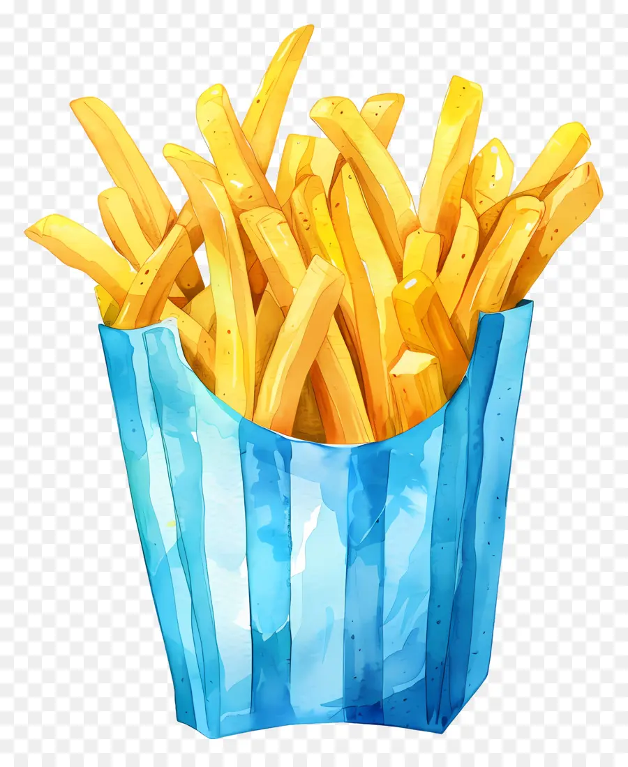 Batatas Fritas，Ilustração Em Aquarela PNG