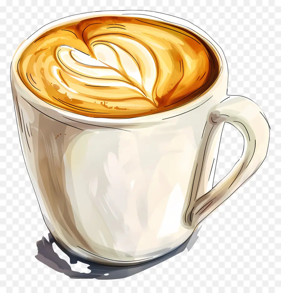 Cappuccino，Latte Art PNG
