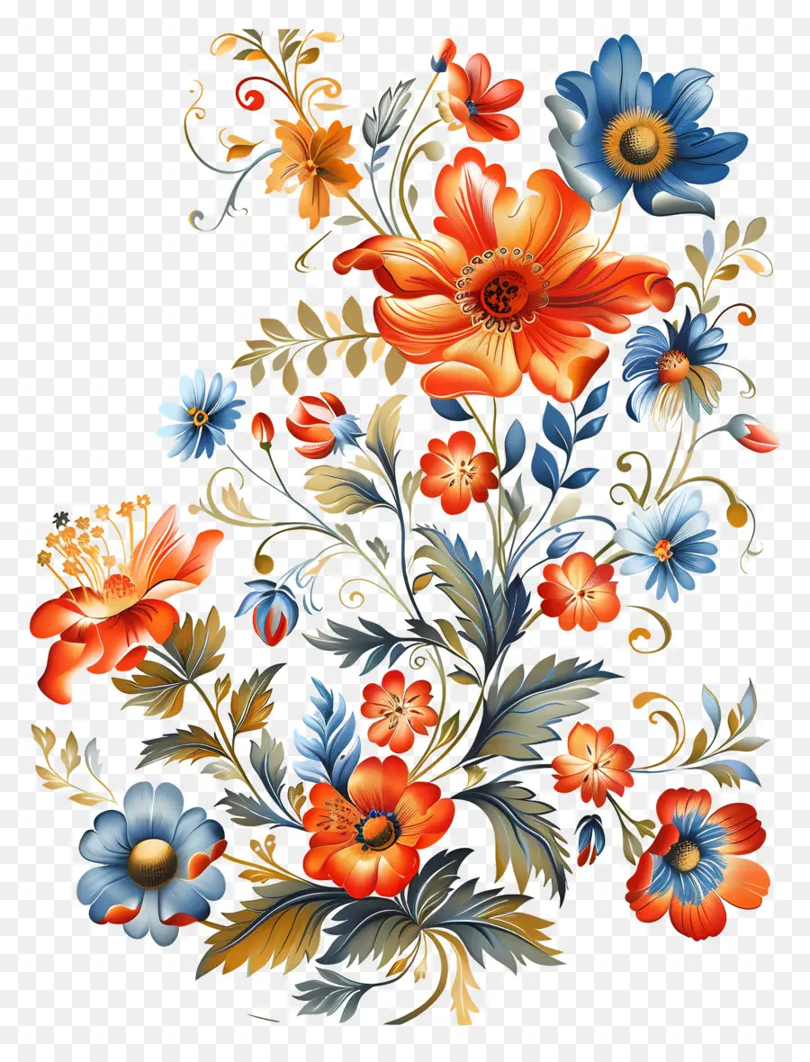 Correntes De Flores，Pintura Floral PNG