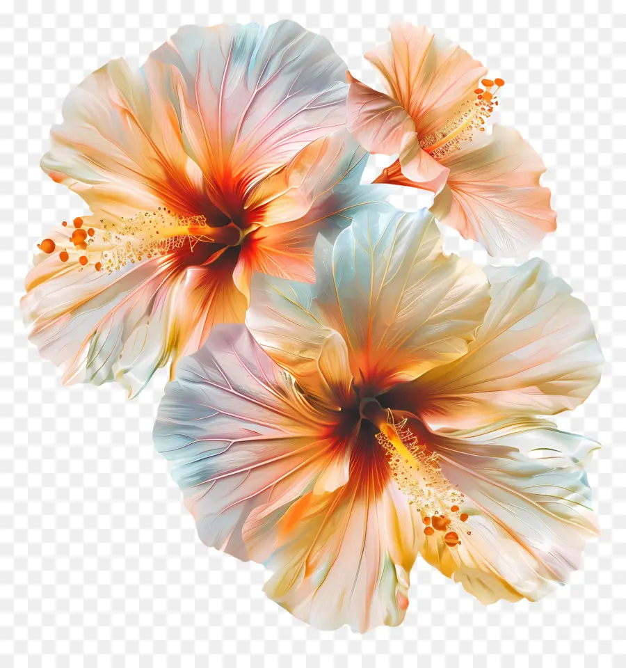 Correntes De Flores，Flores De Hibisco PNG