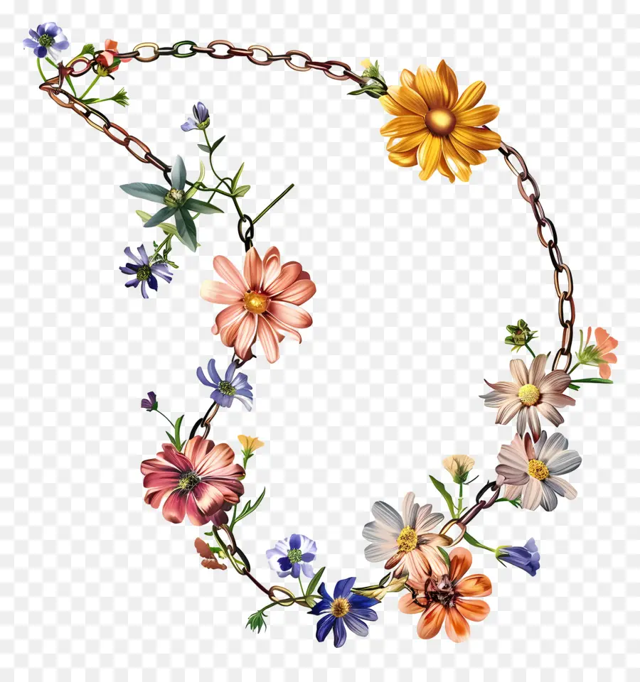 Correntes De Flores，Necklace PNG