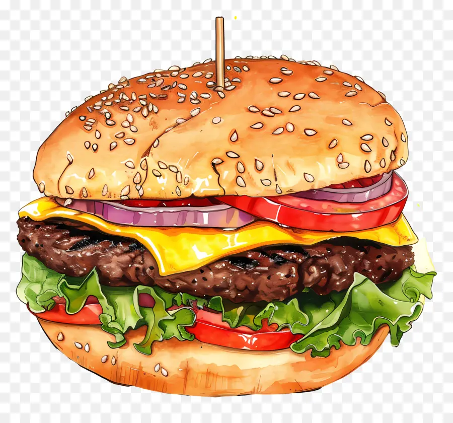 Cheeseburger，Hamburger PNG