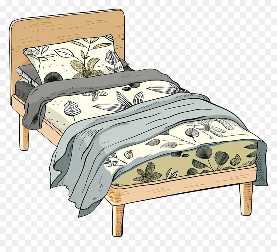 Cama De Solteiro，Cama PNG